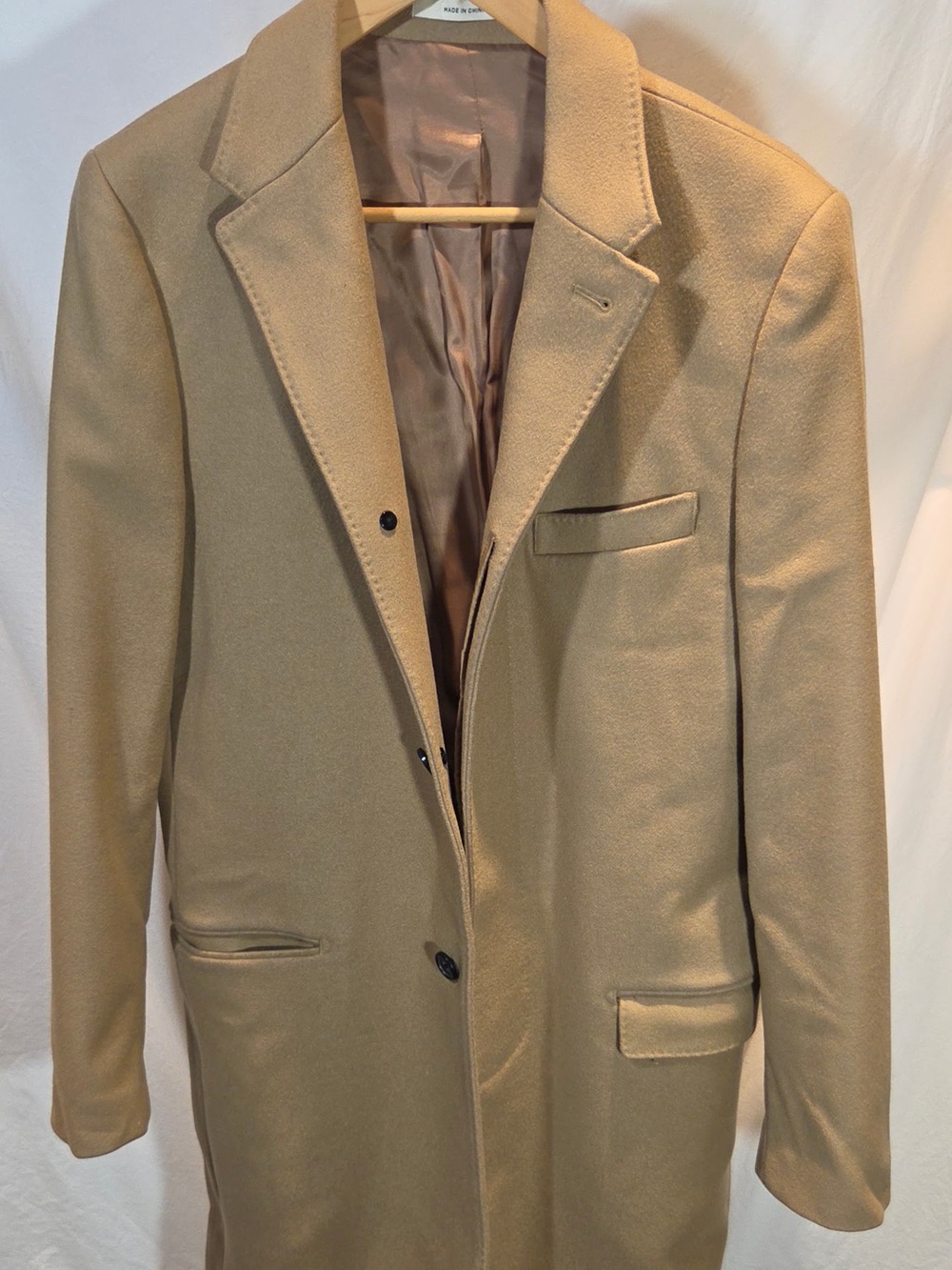 Club Monaco Camel Trench-Style Wool Coat